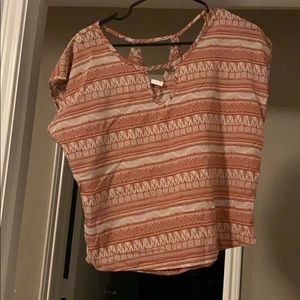 Copper and tan blouse